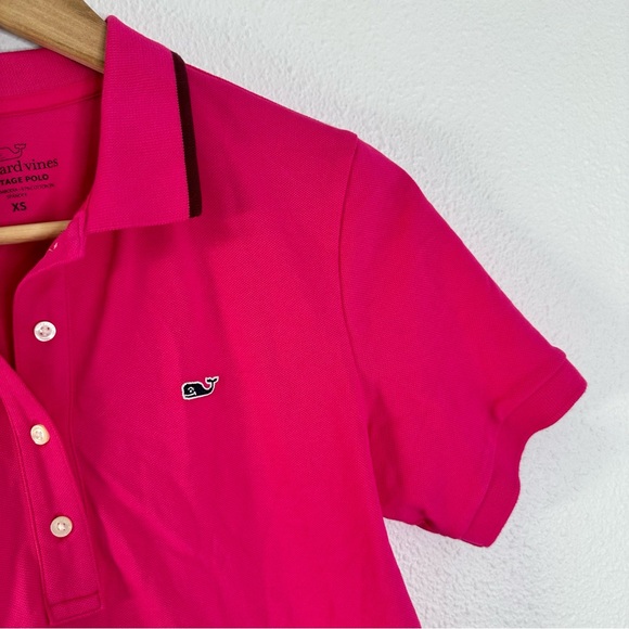 Vineyard Vines Women's Pink Short Sleeve Heritage Pique Polo Size XS - Picture 2 of 5